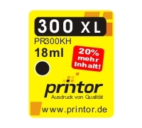 Ink cartridge remanufactured for HP 300 (CC641EE) XL, Black