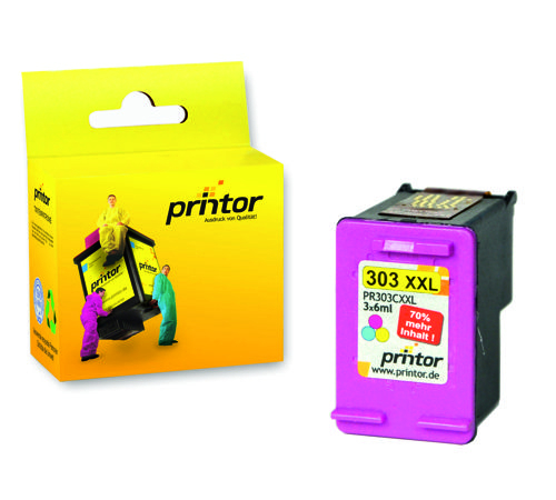 Tintenpatrone wiederaufbereitet zu HP 303 (T6N03AE) XL, 3-farbig