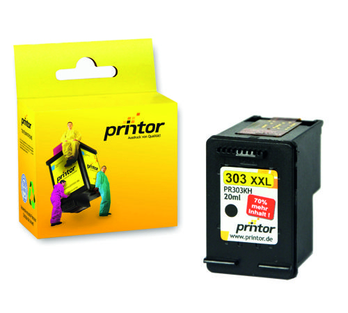 Tintenpatrone wiederaufbereitet zu HP 303 (T6N04AE) XL, Schwarz